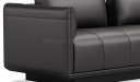 'Taurus-N' Three Seater Sofa In Black Nappa Leather