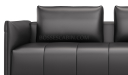 'Taurus-N' Three Seater Sofa In Black Nappa Leather