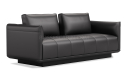 'Taurus-N' Three Seater Sofa In Black Nappa Leather