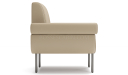 'Fleur-C' Three Seater Leather Sofa With Reclined Armrests