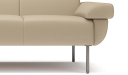 'Fleur-C' Three Seater Leather Sofa With Reclined Armrests