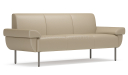 'Fleur-C' Three Seater Leather Sofa With Reclined Armrests