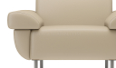 'Fleur-C' One Seater Leather Sofa With Reclined Armrests