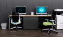 'Inspiring' One Seater Modular Workstation In Oakwood