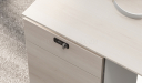 'Orion' Single Workstation In Pearwood & White Laminate