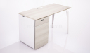 'Moby 1' Single Workstation In Pearwood & White Laminate