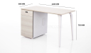 'Moby 1' Single Workstation In Pearwood & White Laminate