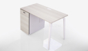 'Moby 1' Single Workstation In Pearwood & White Laminate