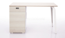 'Orion' Single Workstation In Pearwood & White Laminate