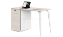 'Moby 1' Single Workstation In Pearwood & White Laminate