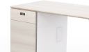 'Orion' Single Workstation In Pearwood & White Laminate