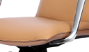 'Aulenti' Mid Back Brown Leather Chair With Aluminum Arms