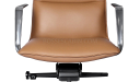 'Aulenti' High Back Brown Leather Chair With Aluminum Arms