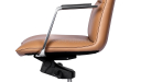 'Aulenti' High Back Brown Leather Chair With Aluminum Arms