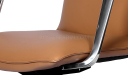 'Aulenti' High Back Brown Leather Chair With Aluminum Arms