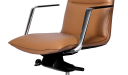 'Aulenti' High Back Brown Leather Chair With Aluminum Arms