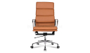 'Verita' High Back Office Chair In Tan PU Leather