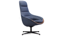 'D Series' Tall Back Lounge Chair In Blue Fabric