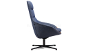 'D Series' Tall Back Lounge Chair In Blue Fabric