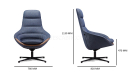 'D Series' Tall Back Lounge Chair In Blue Fabric