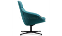 'D Series' Mid-Back Lounge Chair In Acqua Blue Fabric