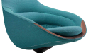 'D Series' Mid-Back Lounge Chair In Acqua Blue Fabric