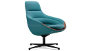 'D Series' Mid-Back Lounge Chair In Acqua Blue Fabric