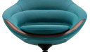 'D Series' Mid-Back Lounge Chair In Acqua Blue Fabric