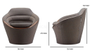 'D Series' Lounge Chair In Mushroom Brown Fabric