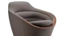 'D Series' Lounge Chair In Mushroom Brown Fabric