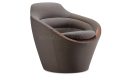 'D Series' Lounge Chair In Mushroom Brown Fabric