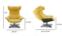 'Karma Neo' Recliner Chair & Ottoman in Yellow Leather