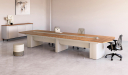 'Swan Neo' 16 Feet Meeting Table In Golden Sandalwdood