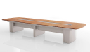 'Swan Neo' 16 Feet Meeting Table In Golden Sandalwdood