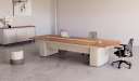 'Swan Neo' 12 Feet Meeting Table In Golden Sandalwdood