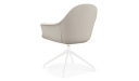 'Tulip' Revolving Chair With Fixed Base In EPU Leather