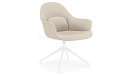 'Tulip' Revolving Chair With Fixed Base In EPU Leather