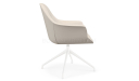 'Tulip' Revolving Chair With Fixed Base In EPU Leather