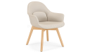 'Tulip' Multi-Purpose Chair In EPU Leather & Solid Wood Base