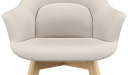 'Tulip' Multi-Purpose Chair In EPU Leather & Solid Wood Base