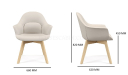 'Tulip' Multi-Purpose Chair In EPU Leather & Solid Wood Base