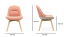 'Tulip' Multi-Purpose Chair In Fabric & Solid Wood Base