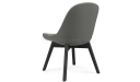 'Tulip' EPU Leather Chair In Olive Gray & Solid Wood Base