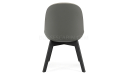 'Tulip' EPU Leather Chair In Olive Gray & Solid Wood Base