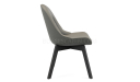 'Tulip' EPU Leather Chair In Olive Gray & Solid Wood Base