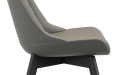 'Tulip' EPU Leather Chair In Olive Gray & Solid Wood Base