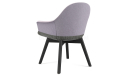 'Tulip' Chair In Fabric With Fixed Solid Wood Base