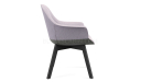 'Tulip' Chair In Fabric With Fixed Solid Wood Base