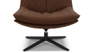 'Centis' Swivel Chair In Dark Brown Leather