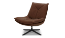 'Centis' Swivel Chair In Dark Brown Leather